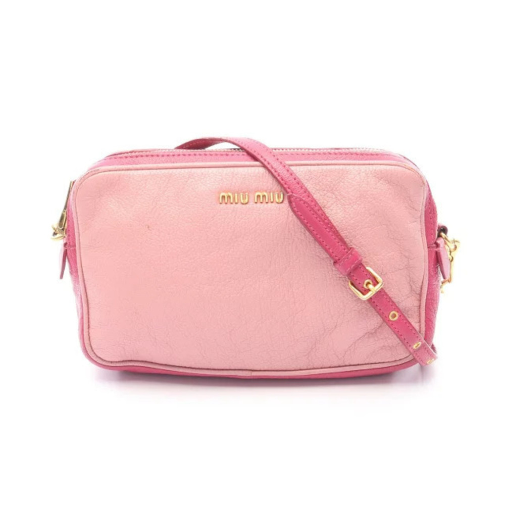 Miu Miu Madras Shoulder Bag Leather Pink